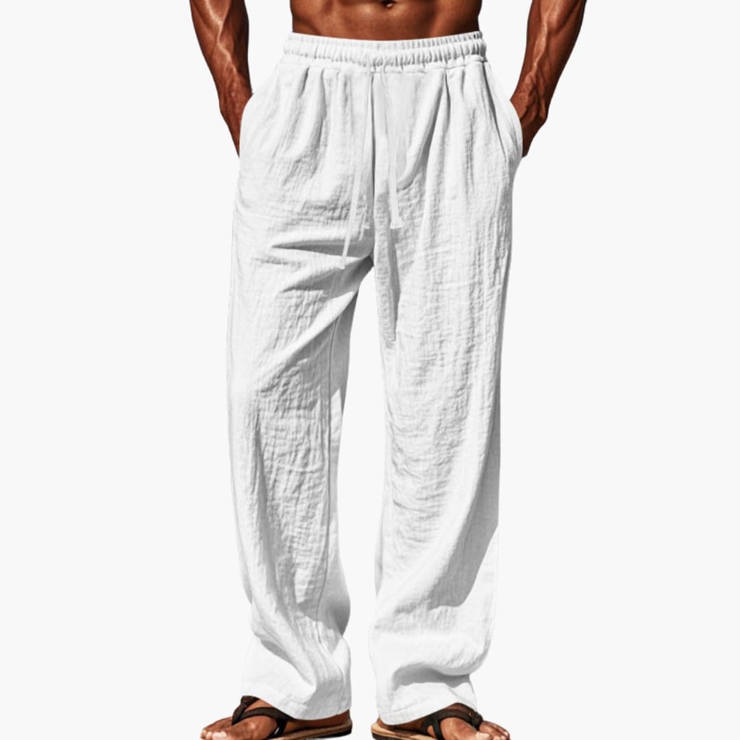 Men's Beach Pants Elastic Waist Side Pockets