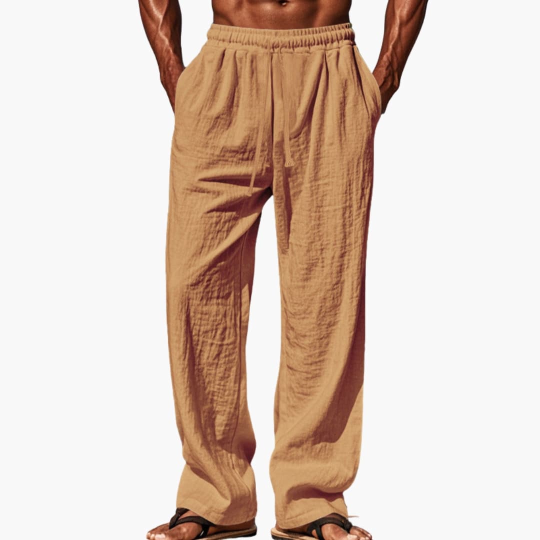 Men's Beach Pants Elastic Waist Side Pockets