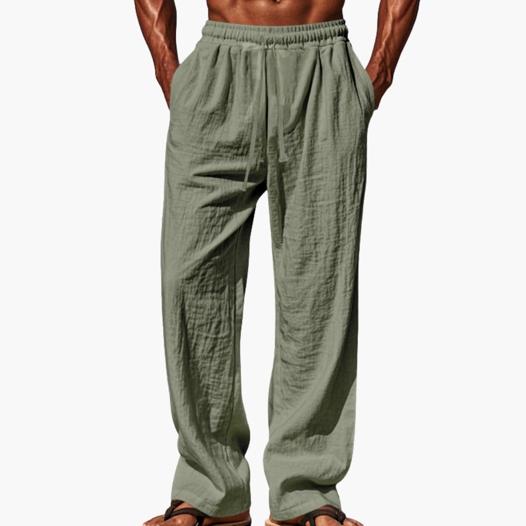 Men's Beach Pants Elastic Waist Side Pockets