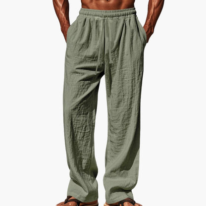 Men's Beach Pants Elastic Waist Side Pockets