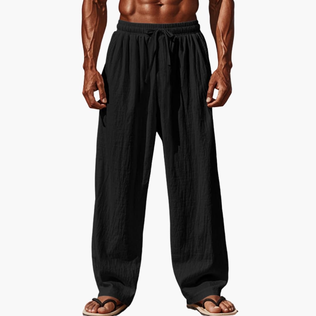 Men's Beach Pants Elastic Waist Side Pockets