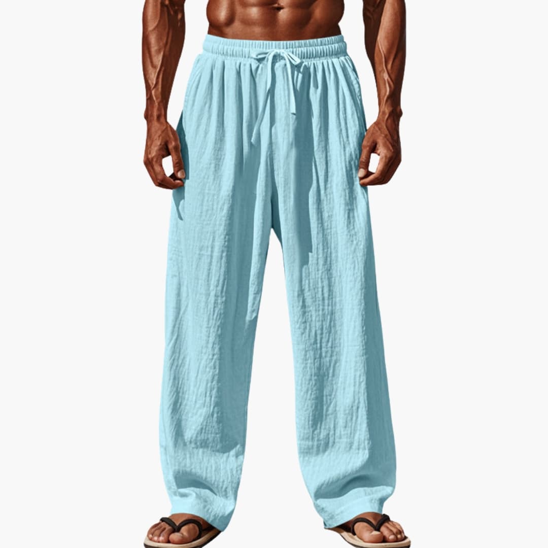 Men's Beach Pants Elastic Waist Side Pockets