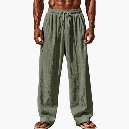 Men's Beach Pants Elastic Waist Side Pockets