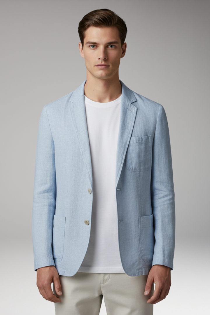 Men's Blazer Jacket Button Front Pockets