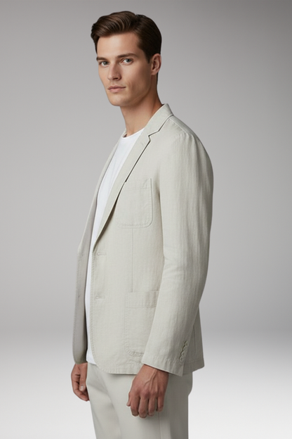 Men's Blazer Jacket Button Front Pockets