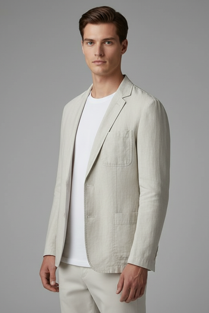 Men's Blazer Jacket Button Front Pockets