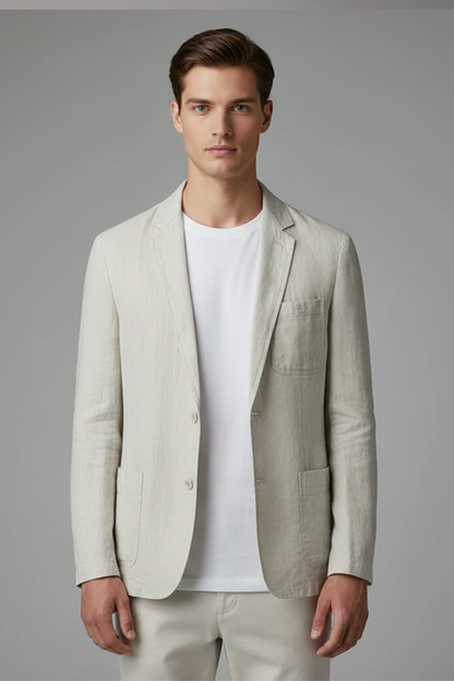 Men's Blazer Jacket Button Front Pockets