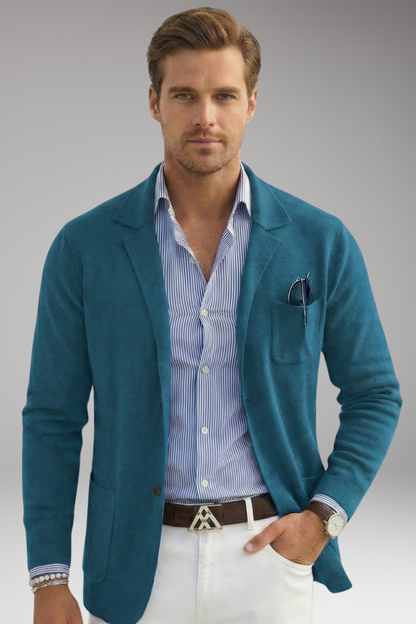 Men's Lapel Collar Blazer Front Closure