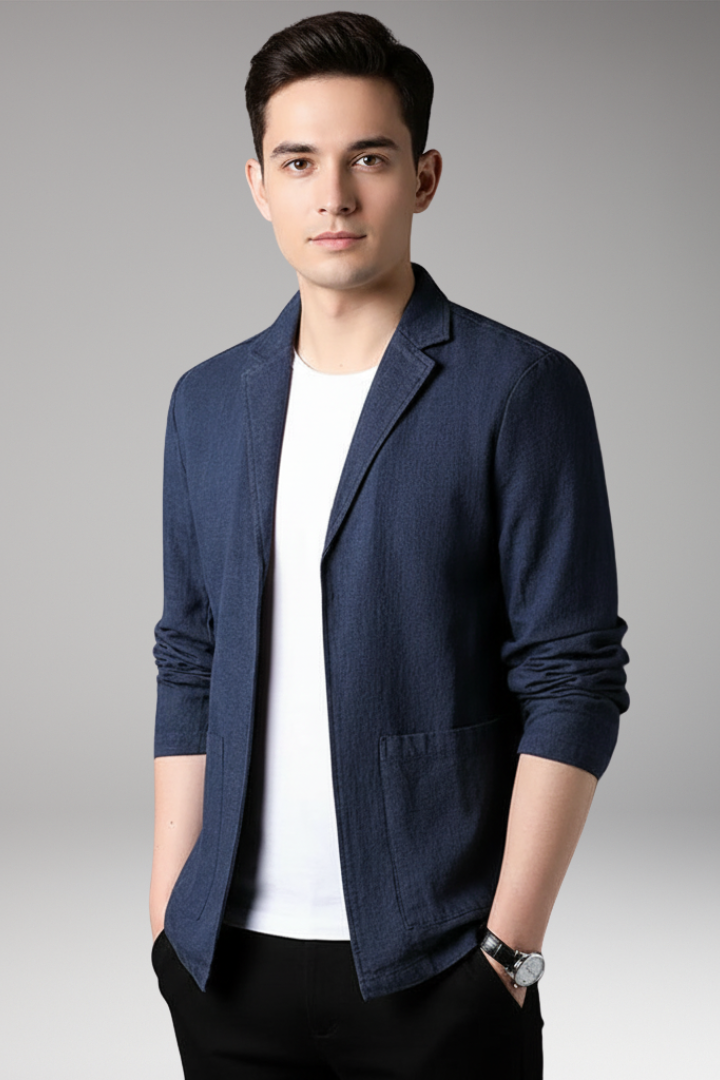 Men's Blazer Notched Collar Front Pockets