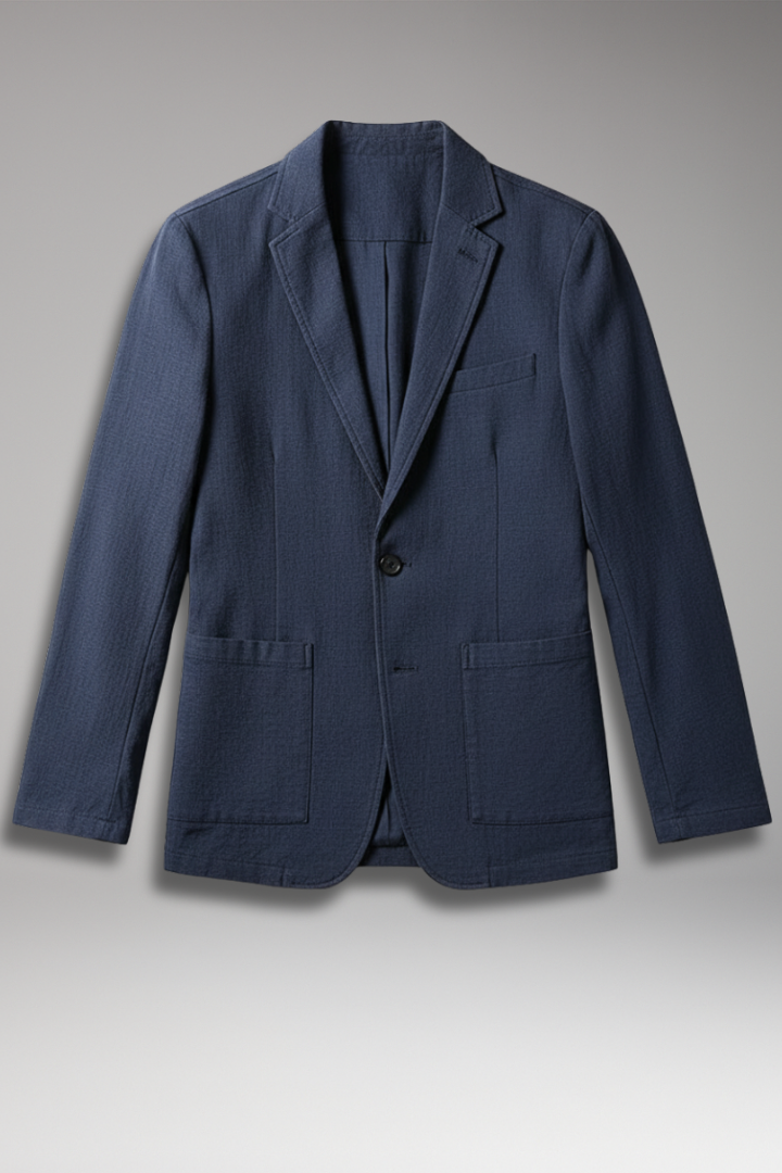 Men's Blazer Notched Collar Front Pockets - VibreMode