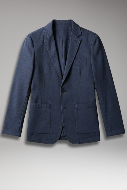 Men's Blazer Notched Collar Front Pockets - VibreMode