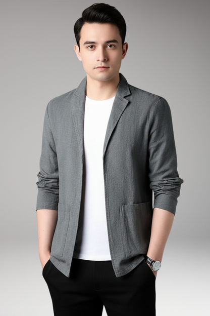 Men's Blazer Notched Collar Front Pockets