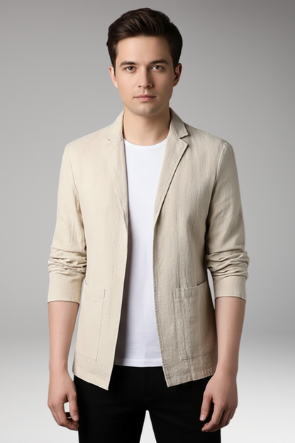 Men's Blazer Notched Collar Front Pockets