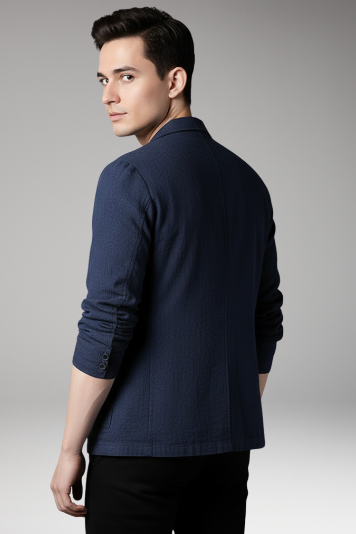 Men's Blazer Notched Collar Front Pockets