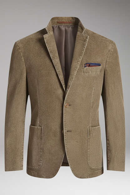 Men's Corduroy Blazer Notched Lapel - VibreMode