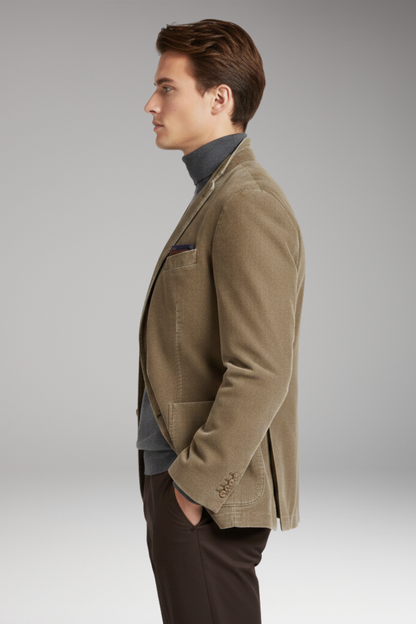 Men's Corduroy Blazer Notched Lapel