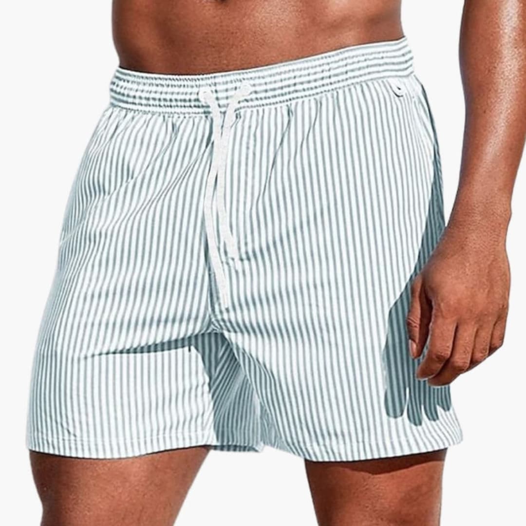 Men's Board Shorts Elastic Waist Striped