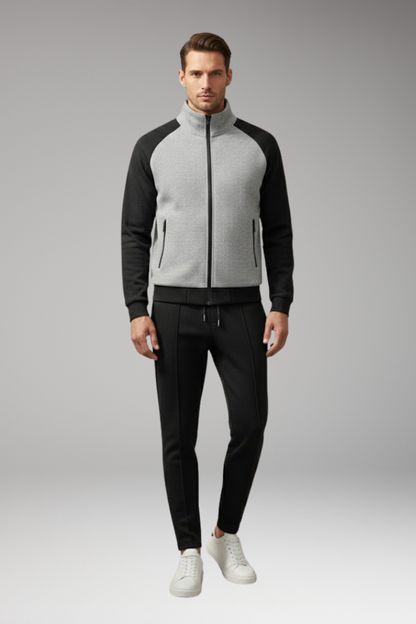 Men's Bomber Jacket Zippered Pockets Trendy Design