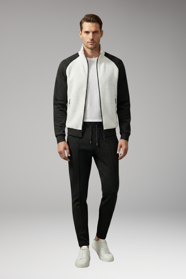 Men's Bomber Jacket Zippered Pockets Trendy Design
