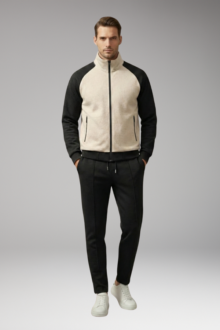 Men's Bomber Jacket Zippered Pockets Trendy Design