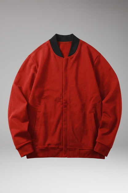 Men's Bomber Jacket Elastic Cuffs Concealed Zipper - VibreMode
