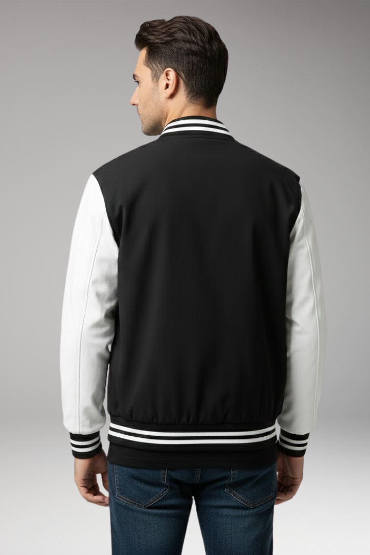 Men's Bomber Jacket Contrast Sleeves