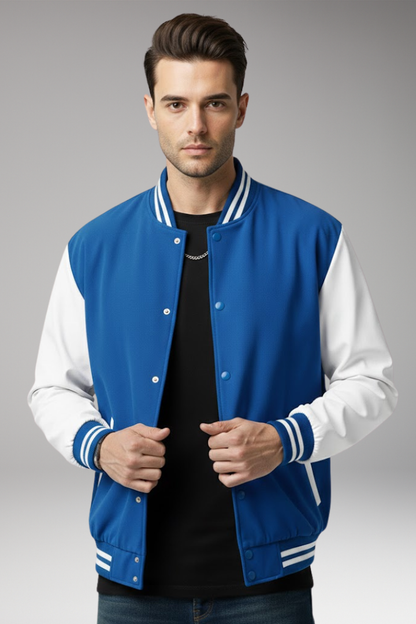 Men's Bomber Jacket Contrast Sleeves