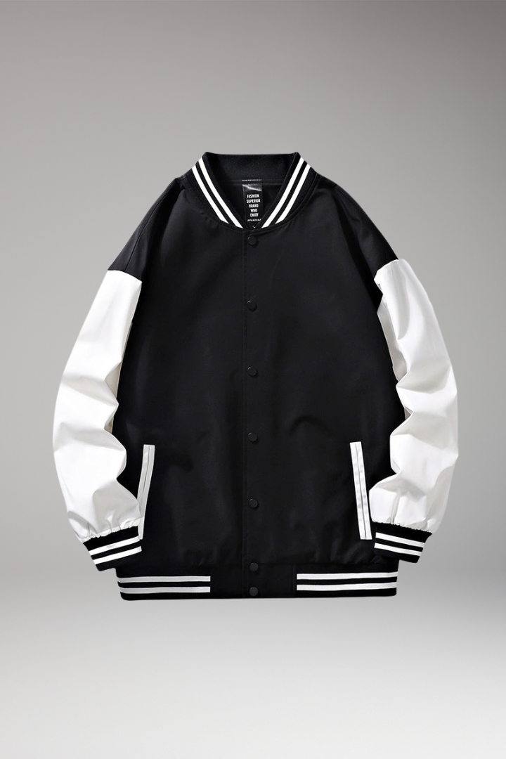 Men's Bomber Jacket Contrast Sleeves - VibreMode