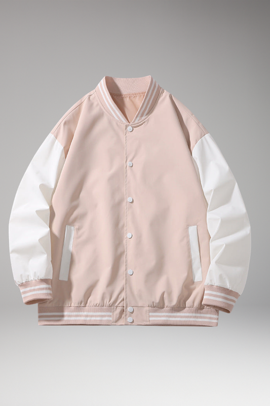Men's Bomber Jacket Contrast Sleeves Functional Pockets - VibreMode