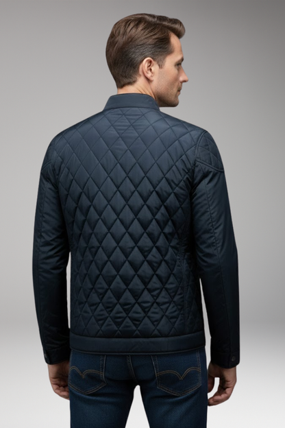 Men's Diamond Pattern Bomber Jacket