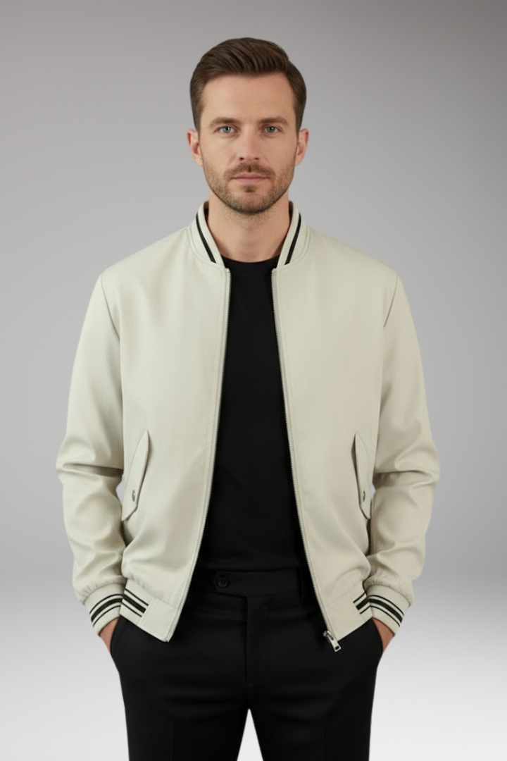 Men's Bomber Jacket Elastic Cuffs Functional Pockets
