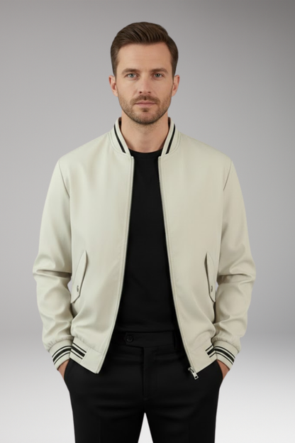 Men's Bomber Jacket Elastic Cuffs Functional Pockets