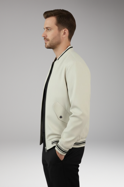 Men's Bomber Jacket Elastic Cuffs Functional Pockets
