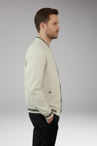 Men's Bomber Jacket Elastic Cuffs Functional Pockets