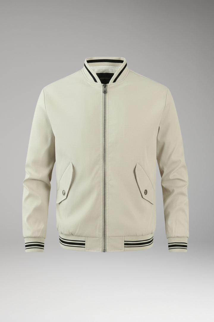 Men's Bomber Jacket Elastic Cuffs Functional Pockets - VibreMode