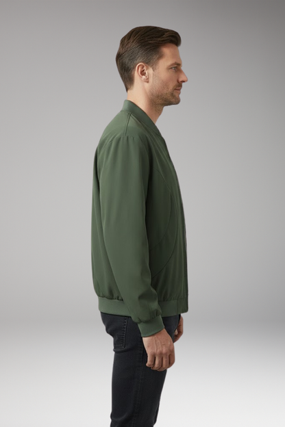 Men's Bomber Jacket Elastic Cuffs Side Pockets