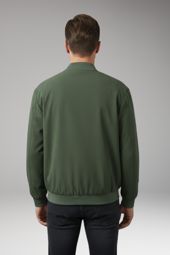 Men's Bomber Jacket Elastic Cuffs Side Pockets