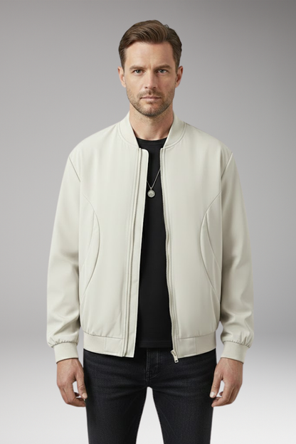 Men's Bomber Jacket Elastic Cuffs Side Pockets