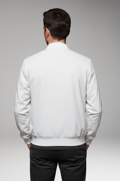 Men's Bomber Jacket Fine Stripe Elastic Cuffs
