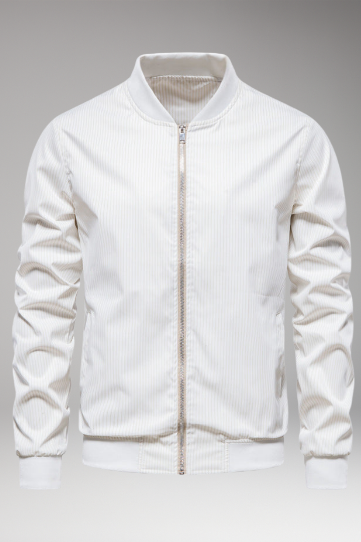 Men's Bomber Jacket Fine Stripe Elastic Cuffs - VibreMode