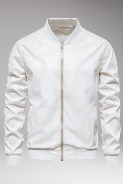 Men's Bomber Jacket Fine Stripe Elastic Cuffs - VibreMode
