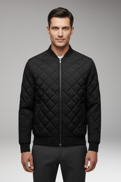 Men's Bomber Jacket Diamond Pattern