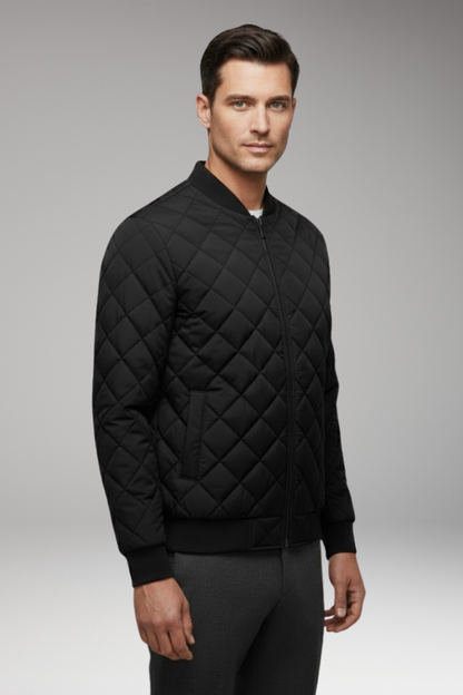 Men's Bomber Jacket Diamond Pattern