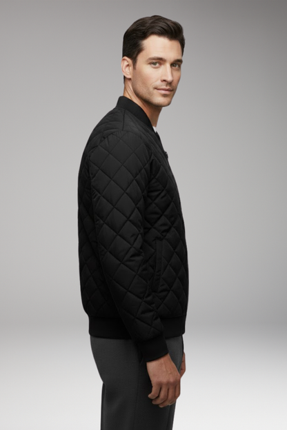 Men's Bomber Jacket Diamond Pattern
