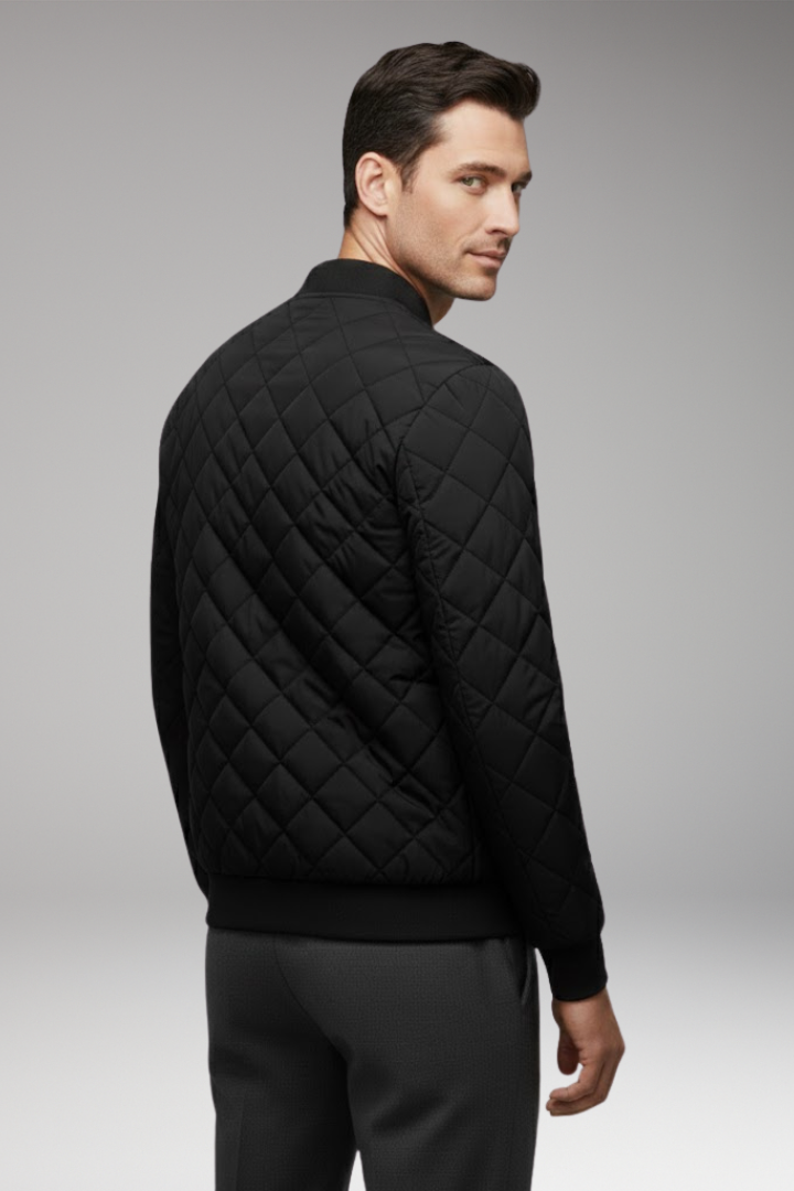 Men's Bomber Jacket Diamond Pattern