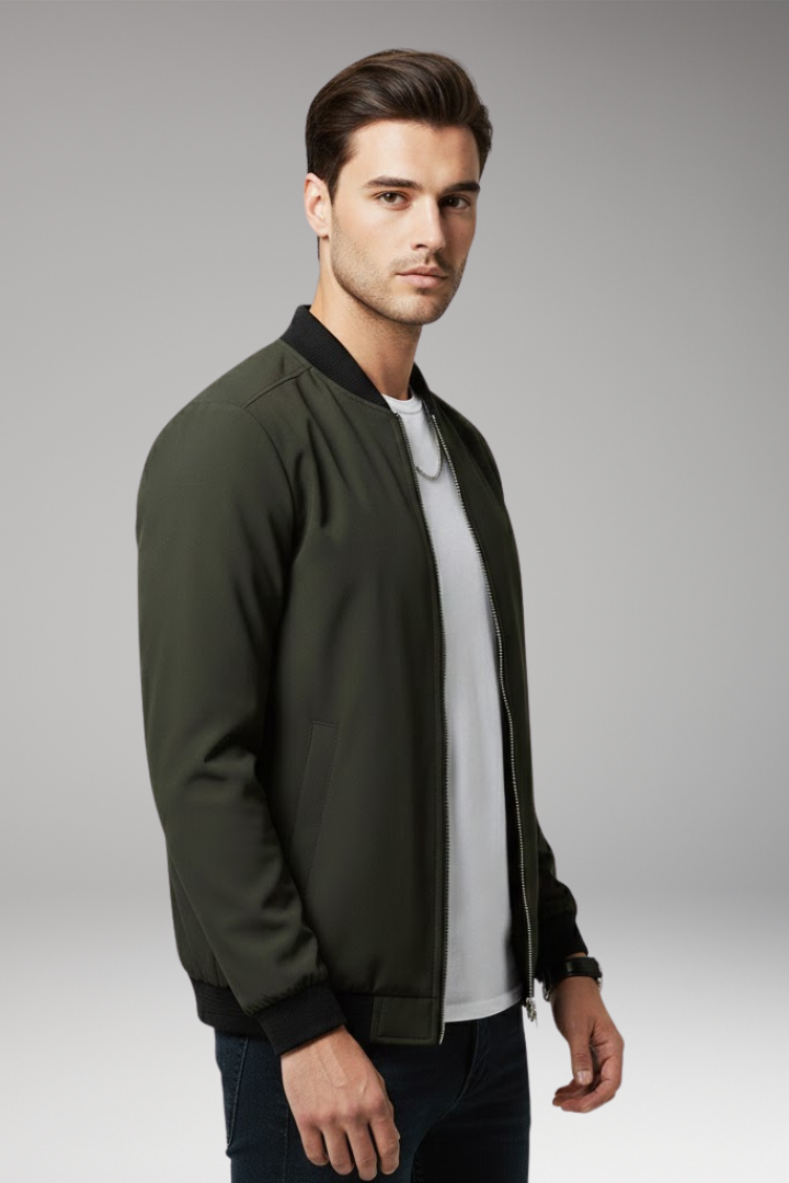 Men's Bomber Jacket Full Zip Multiple Pockets