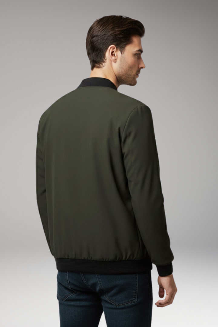 Men's Bomber Jacket Full Zip Multiple Pockets