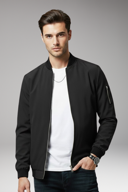 Men's Bomber Jacket Full Zip Multiple Pockets