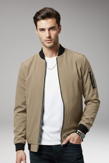 Men's Bomber Jacket Full Zip Multiple Pockets
