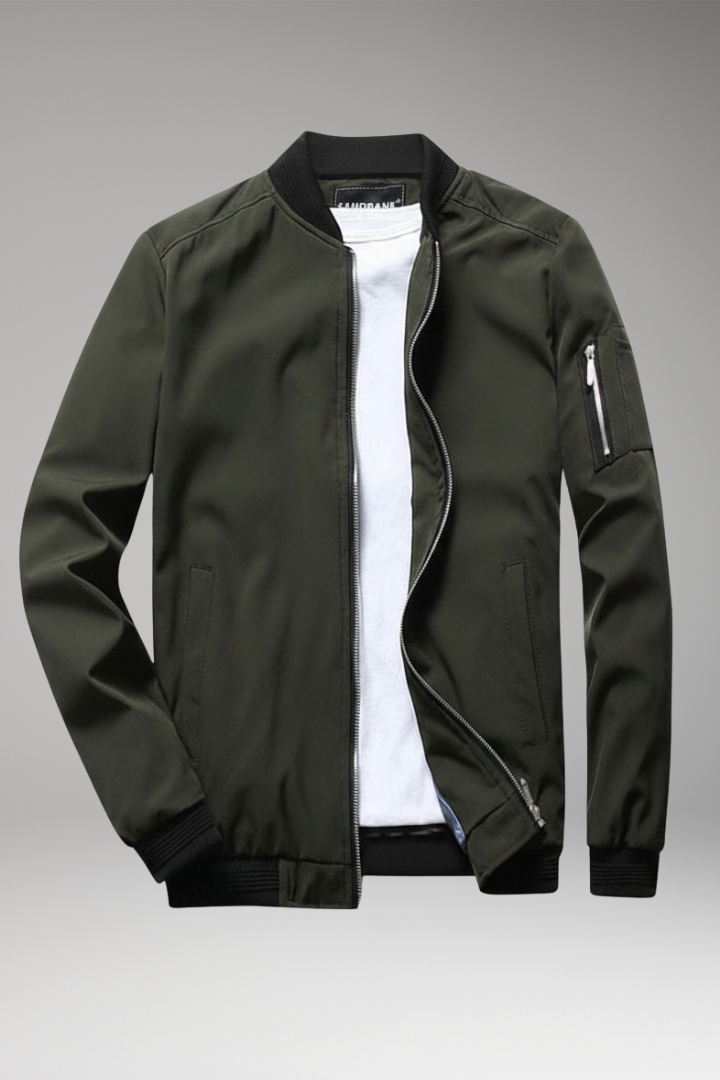 Men's Bomber Jacket Full Zip Multiple Pockets - VibreMode